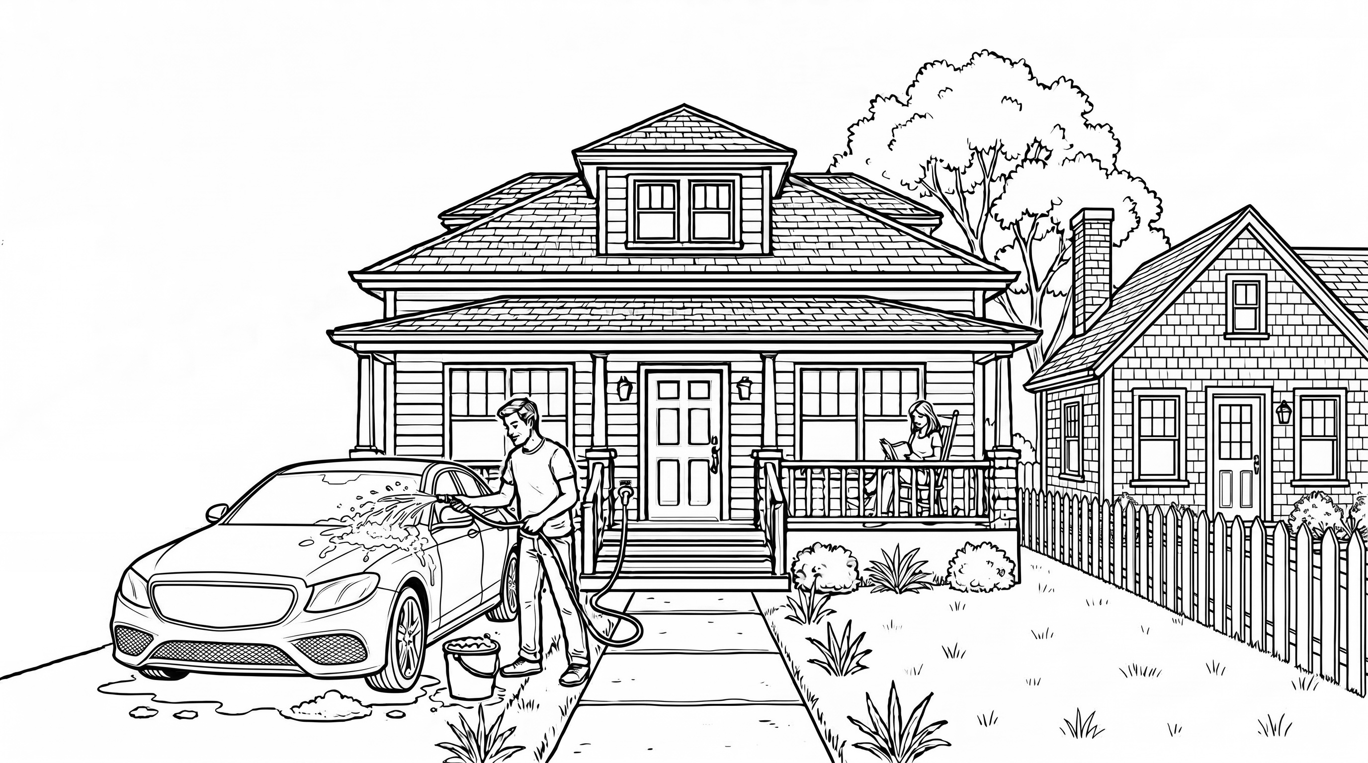 Settling in together — washing the car at a new home